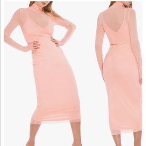 AFRM Pink Shailene Mesh Dress, XS